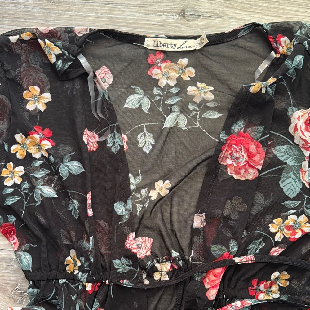 Liberty Love Black Floral Swim Coverup - Picture 2 of 4